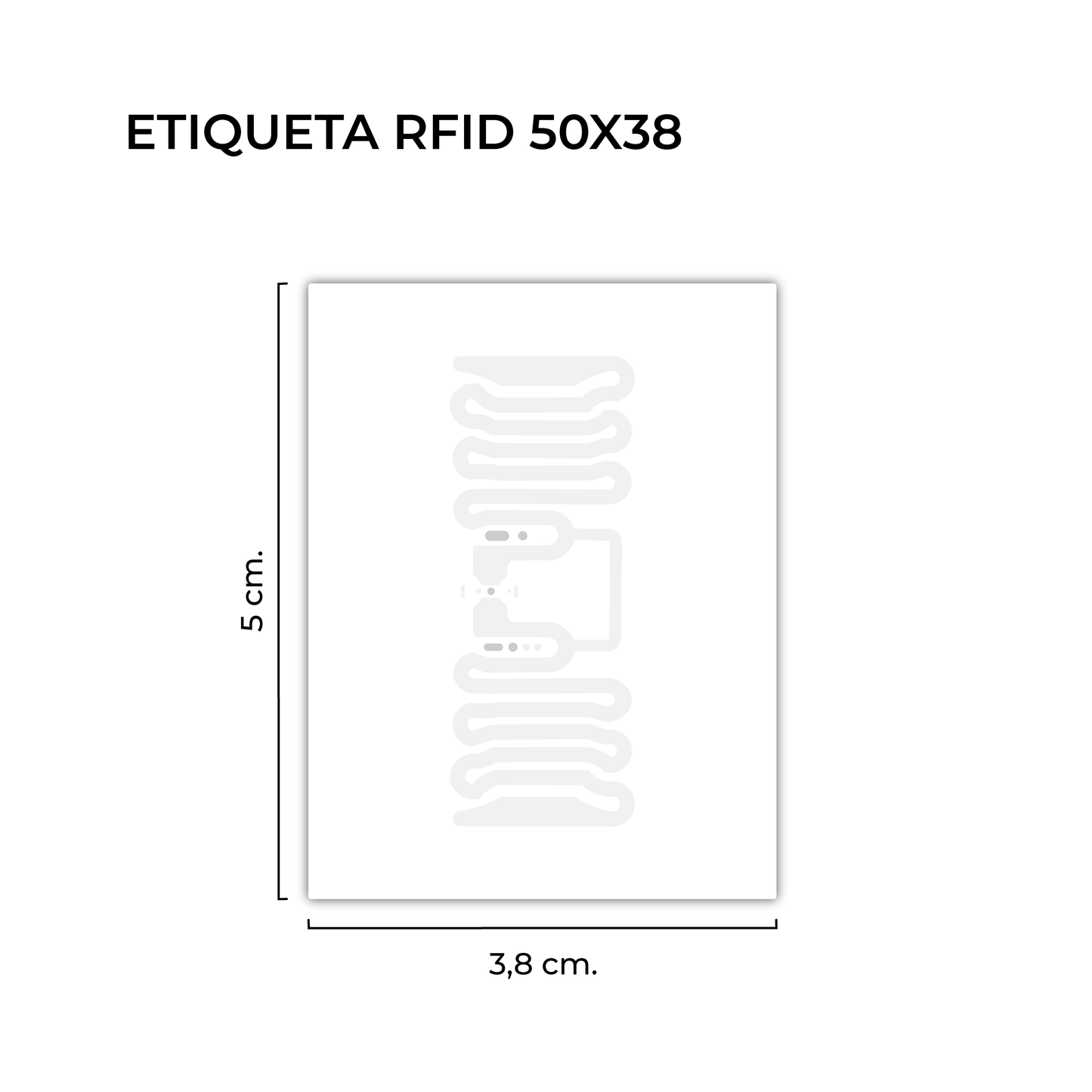 Rollo de etiquetas autoadhesivas RFID 50mmx38mm ( 5.000 unds x rollo)