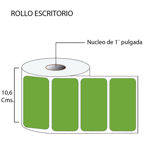 Rollo de Etiqueta en Color  100mmx150mm (500 unds x rollo)