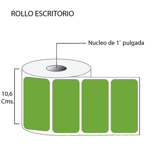 Rollo de Etiquetas en Color  100mmx60mm (1.000 unds x rollo)