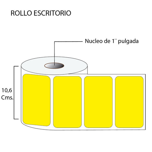 Rollo de Etiquetas en Color 100mmx75mm (500 unds x rollo)