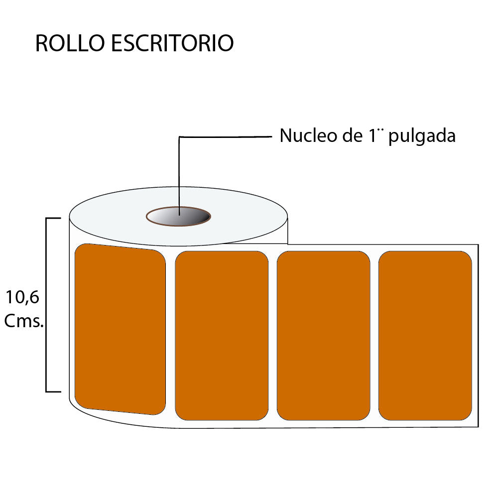 Rollo de etiquetas autoadhesivas 100mmx75mm (500 unds x rollo)