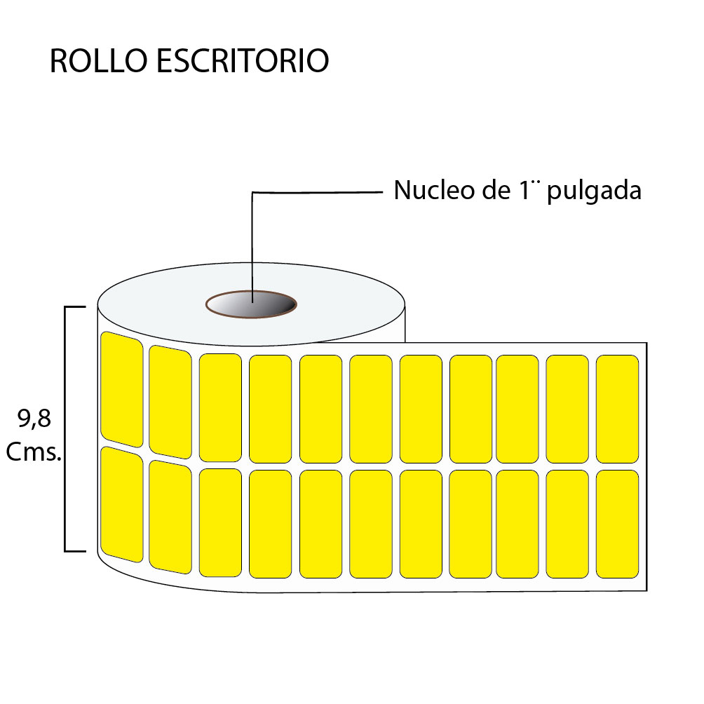 Rollo de etiquetas autoadhesivas 46mmx18mm (5,000 unds x rollo)