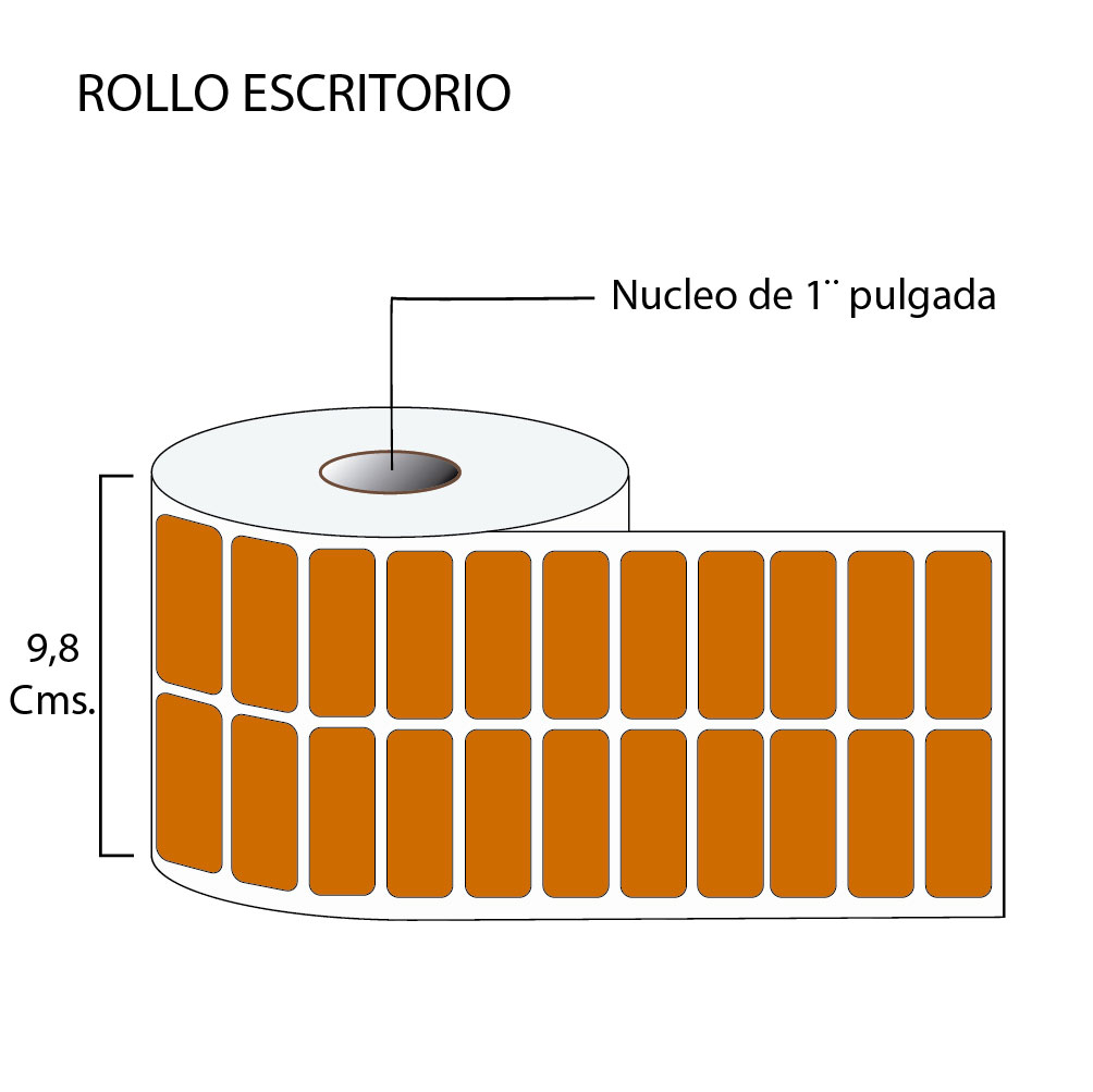 Rollo de etiquetas autoadhesivas 46mmx18mm (5,000 unds x rollo)