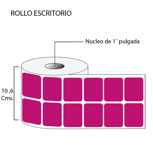 Rollo de Etiquetas en Color  50mmx40mm (3.000 unds x rollo)