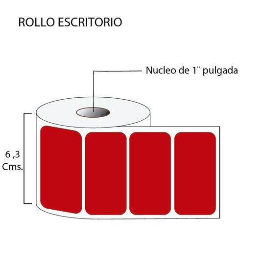 Rollo de Etiquetas en Color 60mmx30mm (2.000 unds x rollo)