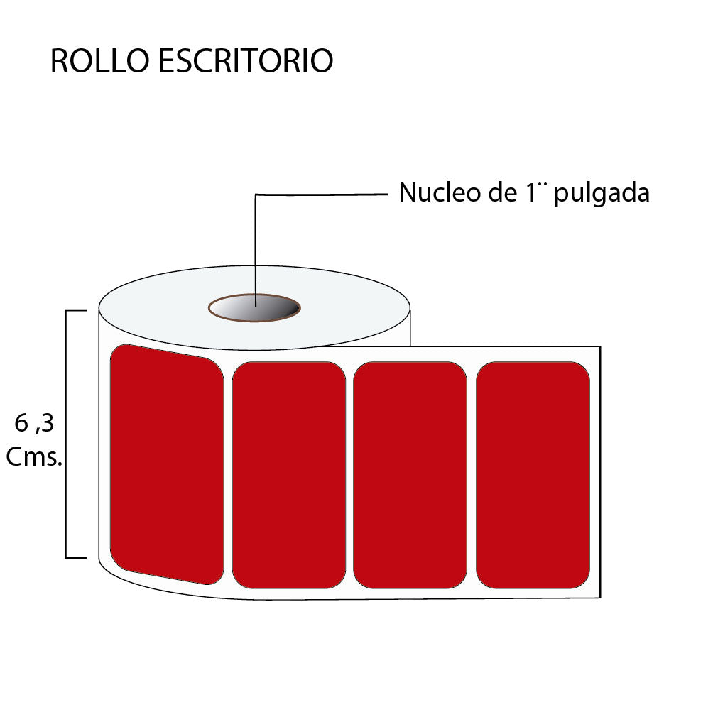 Rollo de etiquetas autoadhesivas 60mmx30mm (2,000 unds x rollo)