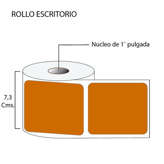 Rollo de Etiquetas  en Color 70mmx81mm (750 unds x rollo)