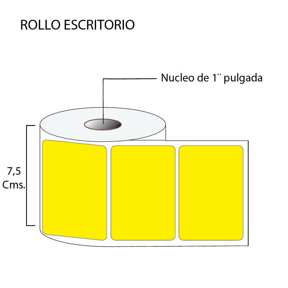 Rollo de Etiquetas 72mmx49mm en color (1.500 unds x rollo)