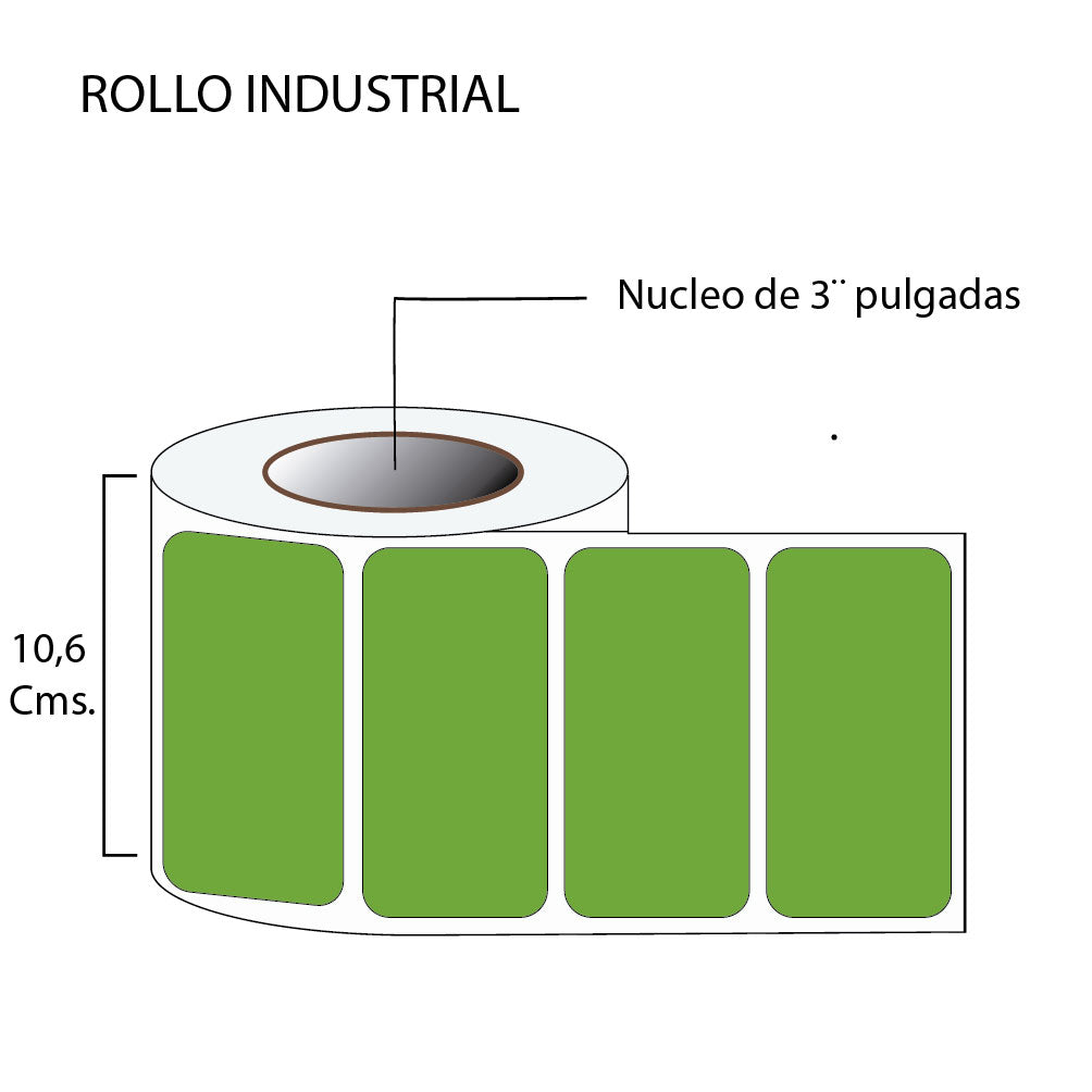 Rollo de etiquetas autoadhesivas 100mmx50mm (1,000 unds x rollo)