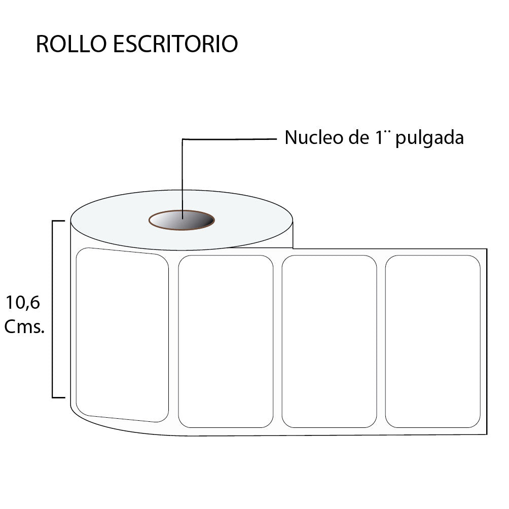 Rollo de etiquetas autoadhesivas 100mmx75mm (500 unds x rollo)