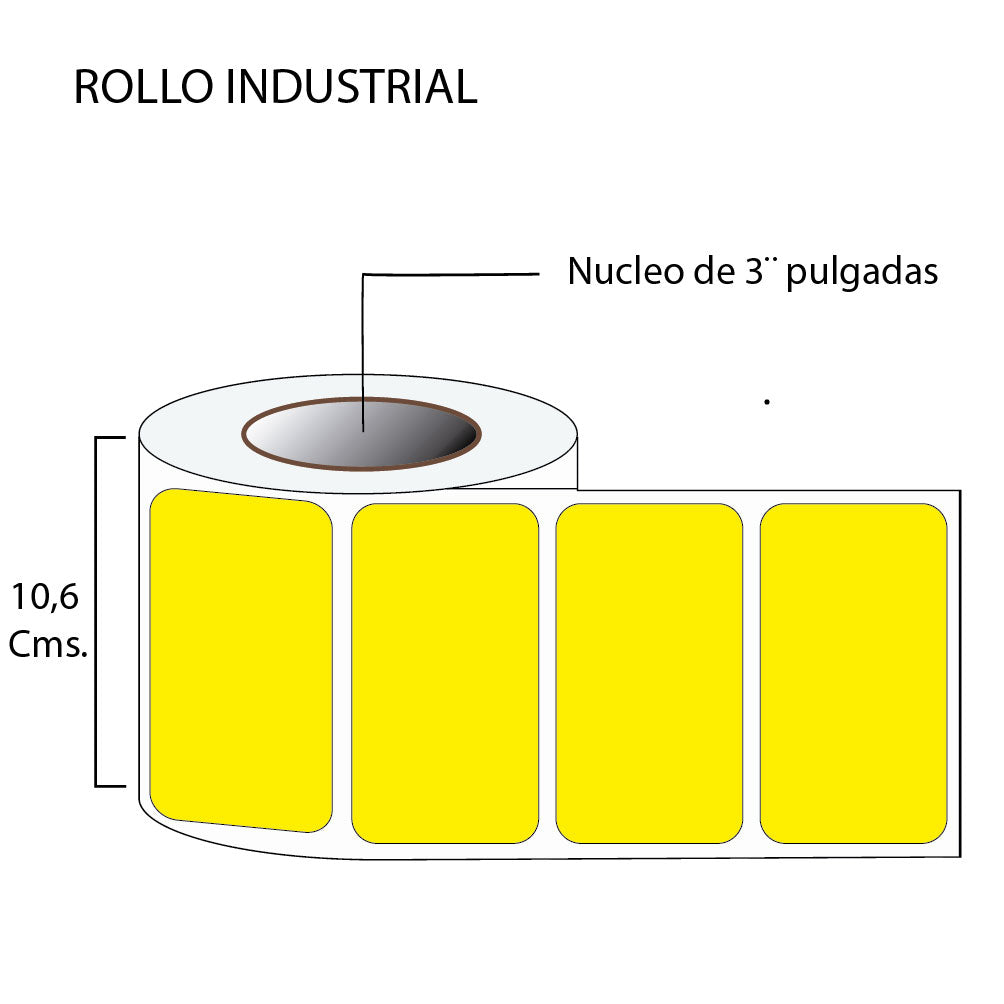 Rollo de etiquetas autoadhesivas 100mmx75mm (500 unds x rollo)