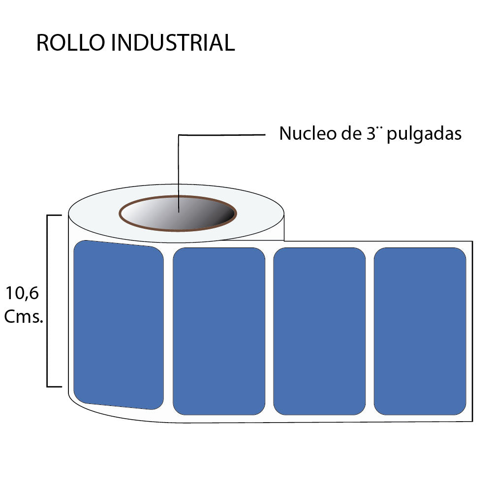 Rollo de etiquetas autoadhesivas 100mmx75mm (500 unds x rollo)