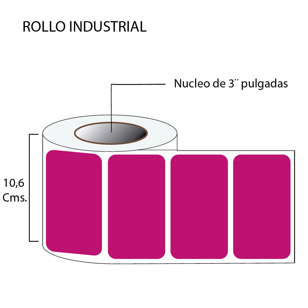 Rollo de etiquetas autoadhesivas 100mmx75mm (500 unds x rollo)