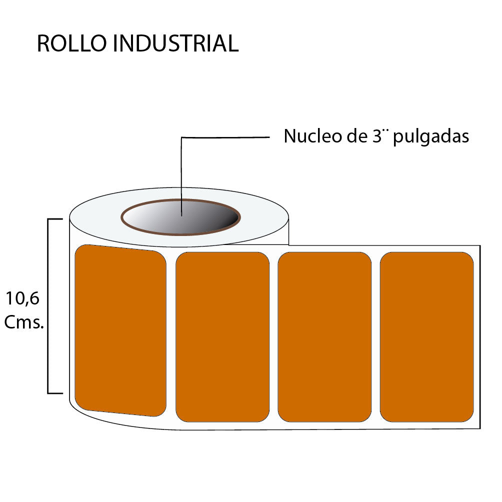 Rollo de etiquetas autoadhesivas 100mmx75mm (500 unds x rollo)