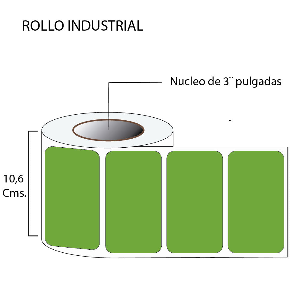 Rollo de etiquetas autoadhesivas 100mmx75mm (500 unds x rollo)