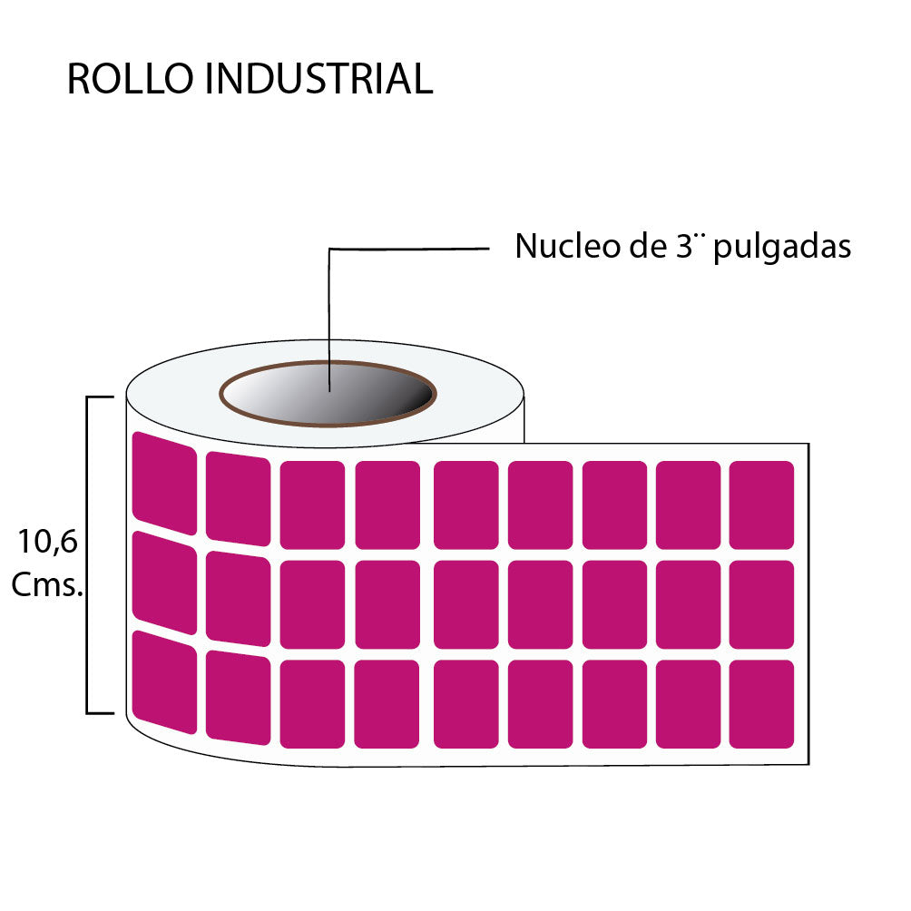 Rollo de etiquetas autoadhesivas 32mmx25mm (6,500 unds x rollo)