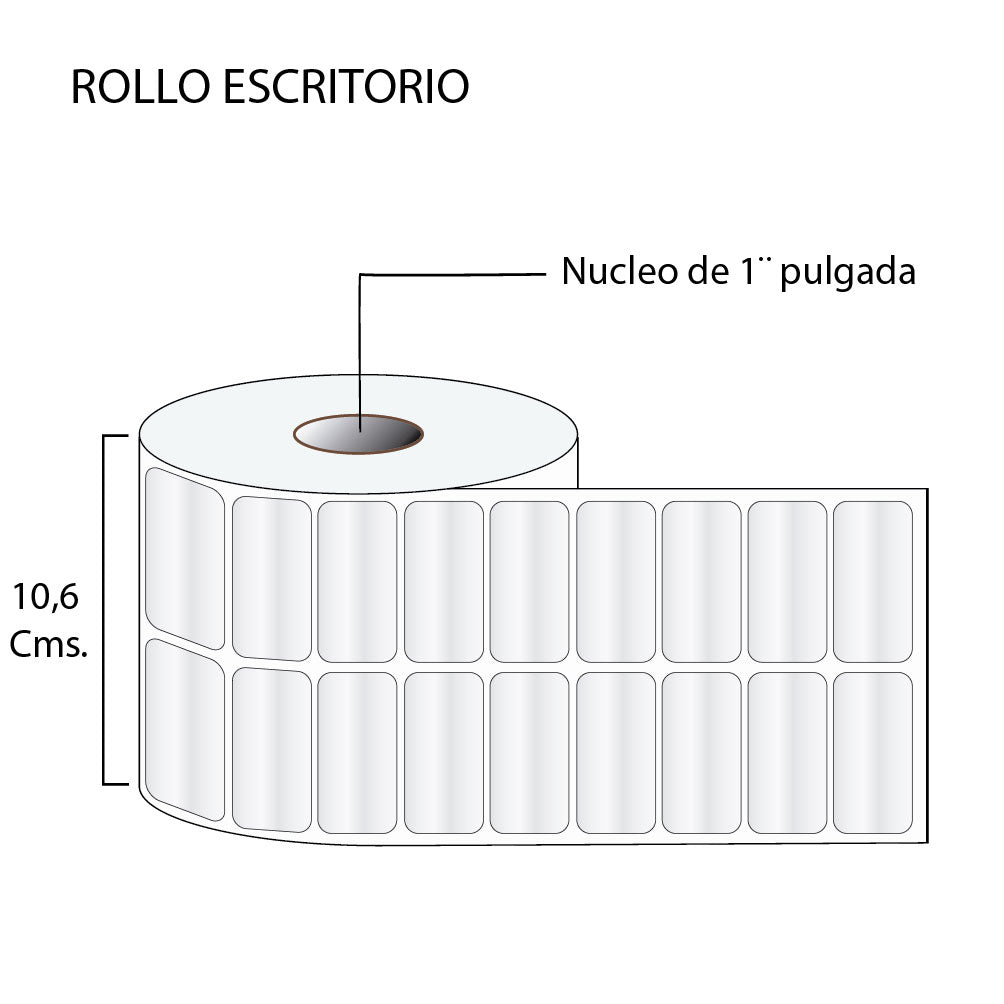 Rollo de etiquetas autoadhesivas 51mm x 25mm (4,000 unds x rollo)
