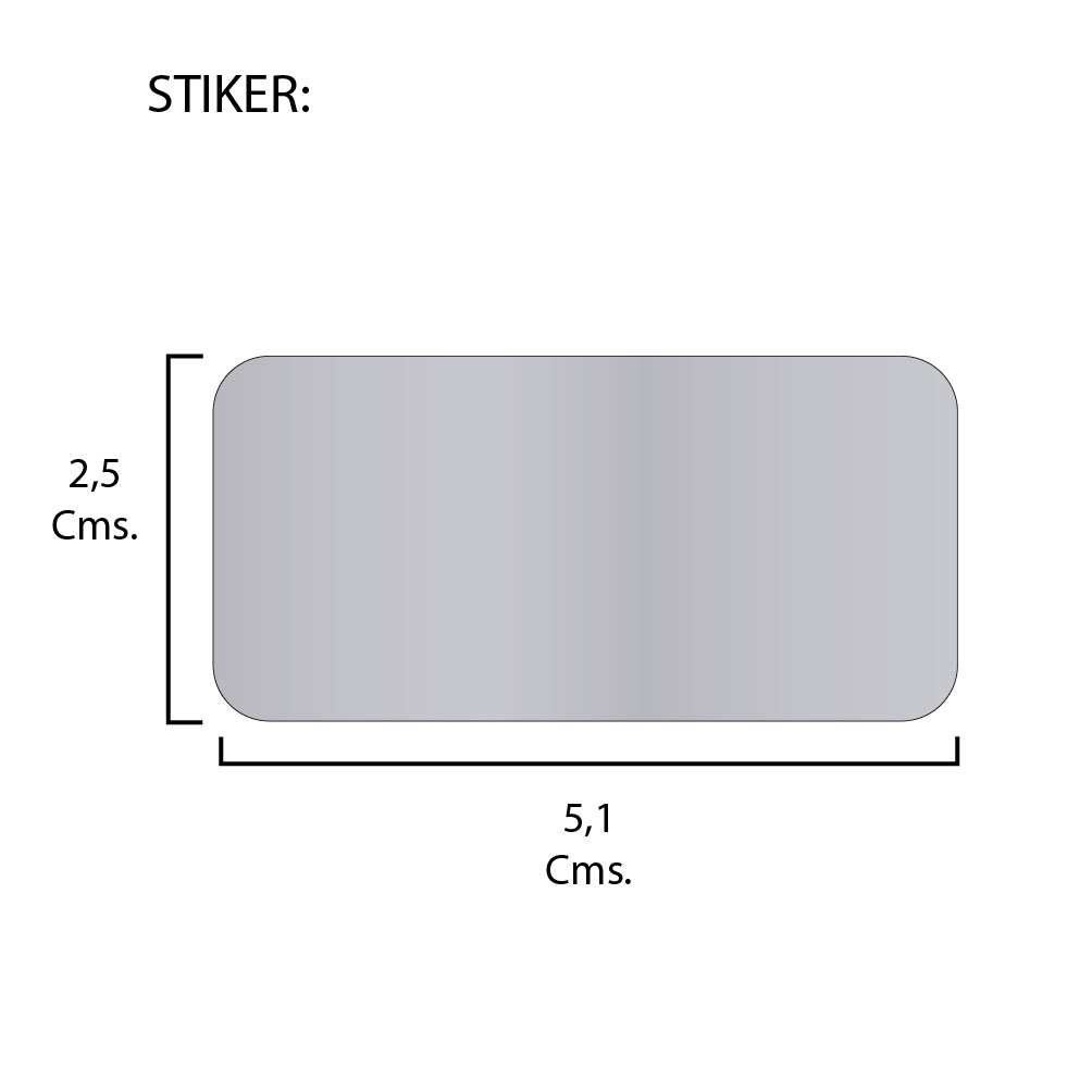 Rollo de Etiquetas Poliester Plata 51mm x 25mm (4,000 unds x rollo)