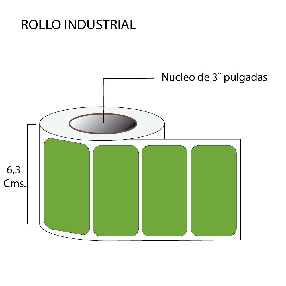 Rollo de etiquetas autoadhesivas 60mmx30mm (2,000 unds x rollo)