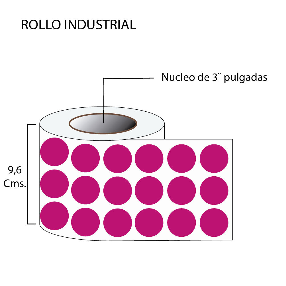 Rollo de etiquetas autoadhesivas Circulo 28mm (5,000 unds x rollo)