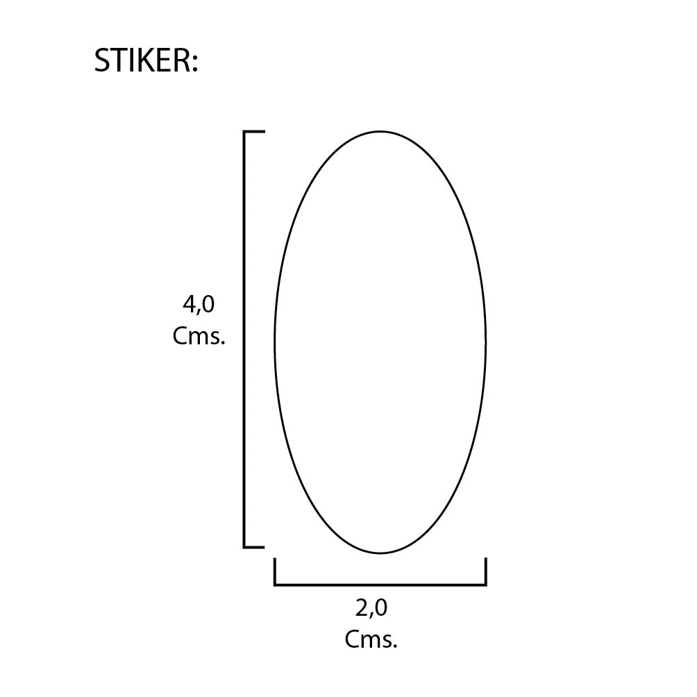Rollo de Etiquetas en Color Ovalo 20mmx40mm
