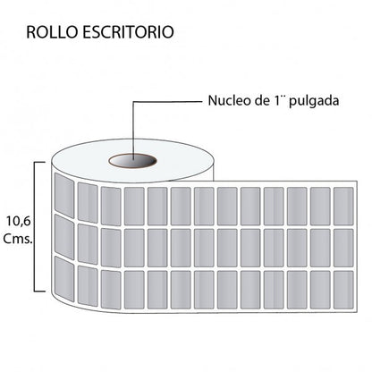 Rollo de Etiquetas Poliester Plata 32mmx15mm (10.000 unds x rollo)