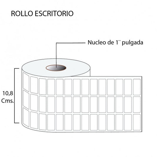 Rollo de Etiquetas 33mmx12mm (10.000 unds x rollo)