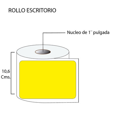 Rollo de etiquetas autodhesivas 100mmx150mm (500 unds x rollo)