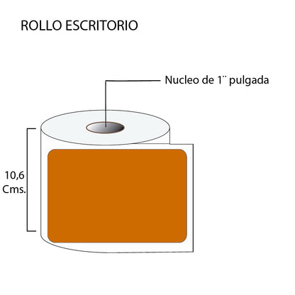 Rollo de etiquetas autodhesivas 100mmx150mm (500 unds x rollo)