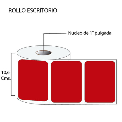 Rollo de etiquetas autoadhesivas 102mmx81mm (500 unds x rollo)