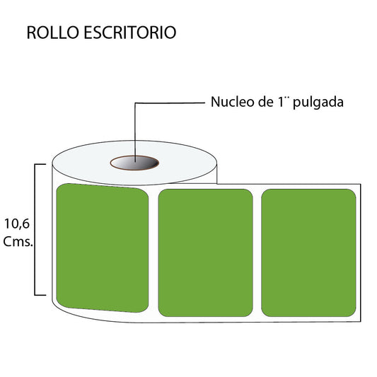 Rollo de Etiquetas en Color 102mmx81mm (500 unds x rollo)