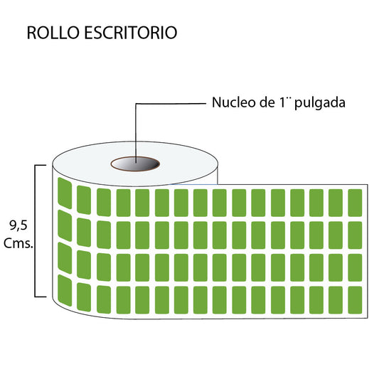 Rollo de etiqueta en color 20mmx10mm (20.000 unds x rollo)
