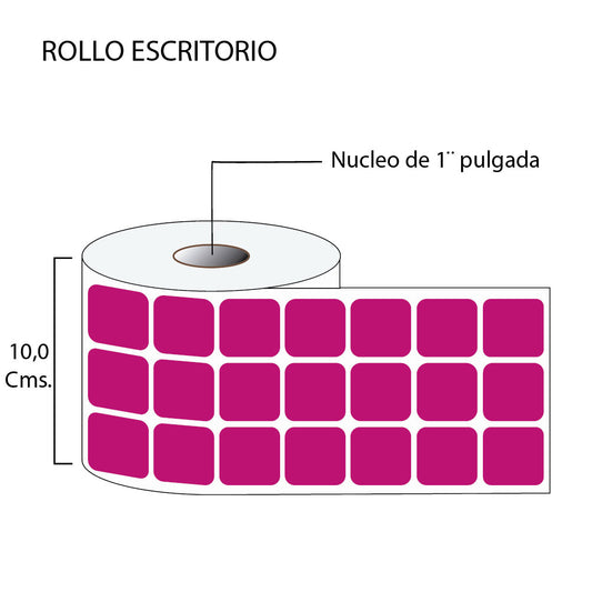 Rollo de Etiquetas en Color 30mmx30mm (5.000 unds x rollo)