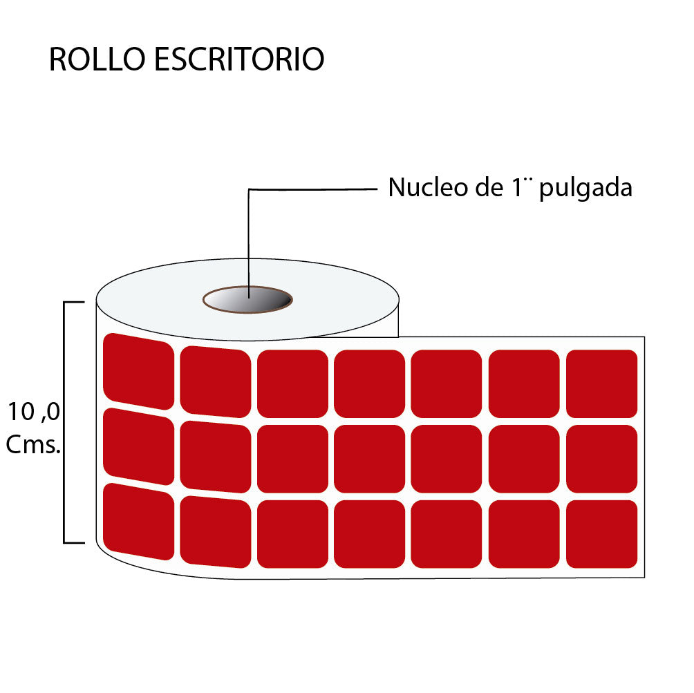 Rollo de etiquetas autoadhesivas 30mmx30mm (5,000 unds x rollo)