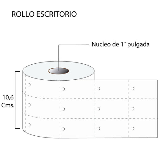 Rollo de Etiquetas de Cartón  35mmx65mm (2.500 unds x rollo)