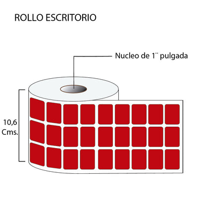 Rollo de etiquetas autoadhesivas 32mmx25mm (6,500 unds x rollo)