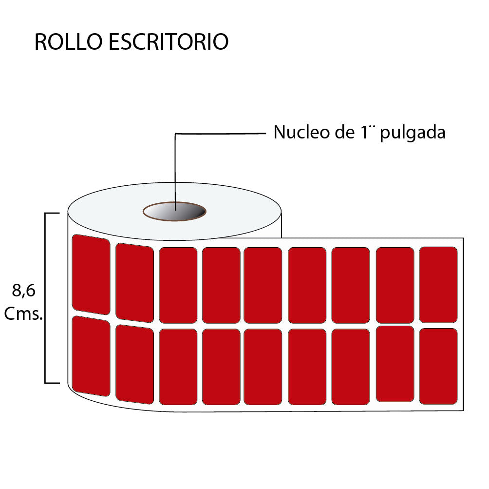 Rollo de etiquetas autoadhesivas 40mmx20mm (5,000 unds x rollo)