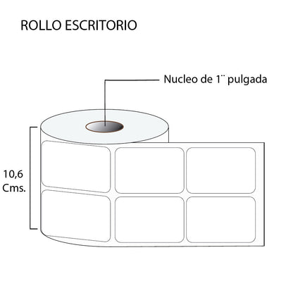 Rollo de etiquetas autoadhesivas 45mmx68mm (2.000 unds x rollo)