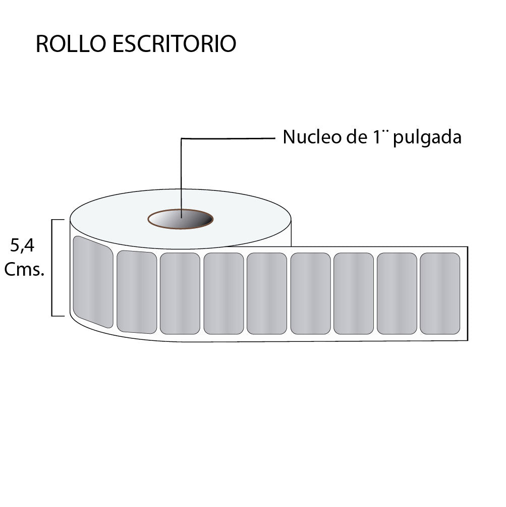 Rollo de Etiquetas Poliester Plata 51mm x 25mm (4,000 unds x rollo)