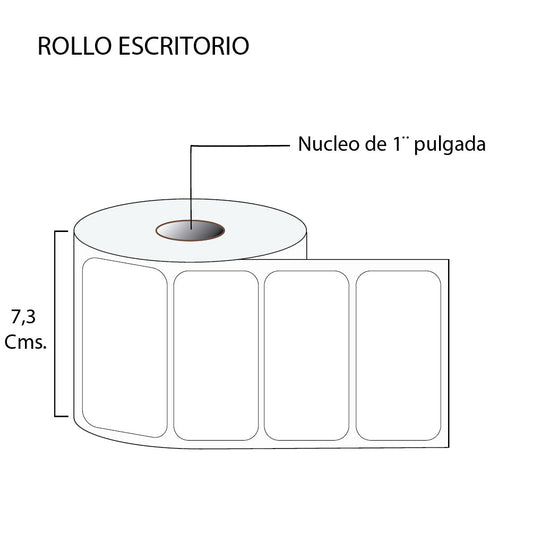 Rollo de Etiquetas 70mmx33mm (2.000 unds x rollo)