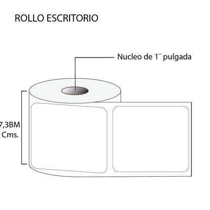 Rollo de Etiquetas 70mmx81mm (750 unds x rollo)