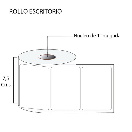 Rollo de Etiquetas 72mmx49mm (1.500 unds x rollo)