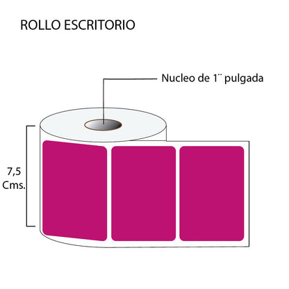 Rollo de Etiquetas 72mmx49mm en color (1.500 unds x rollo)