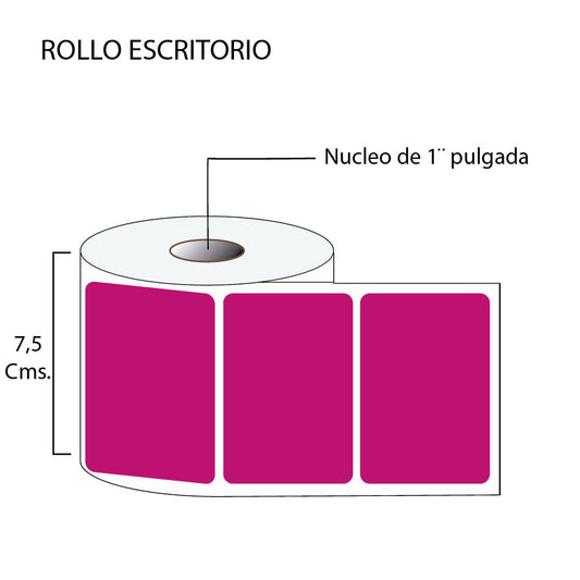 Rollo de Etiquetas 72mmx49mm en color (1.500 unds x rollo)