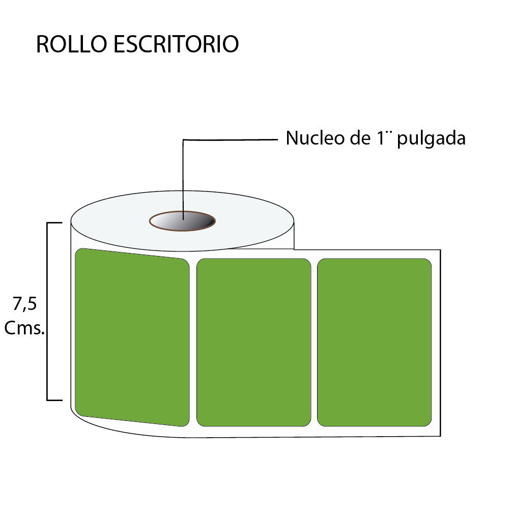 Rollo de Etiquetas 72mmx49mm en color (1.500 unds x rollo)