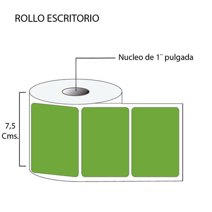 Rollo de Etiquetas 72mmx49mm en color (1.500 unds x rollo)