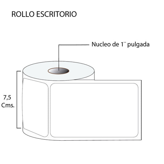 Rollo de Etiquetas 76mmx124mm (500 unds x rollo)