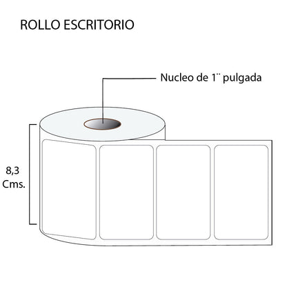 Rollo de etiquetas autoadhesivas 80mmx40mm (1.000 unds x rollo)