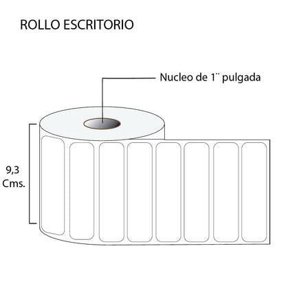 Rollo de Etiquetas 90mmx20mm (2.500 unds x rollo)