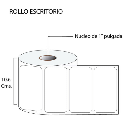 Rollo de etiquetas autoadhesivas 100mmx50mm (1,000 unds x rollo)